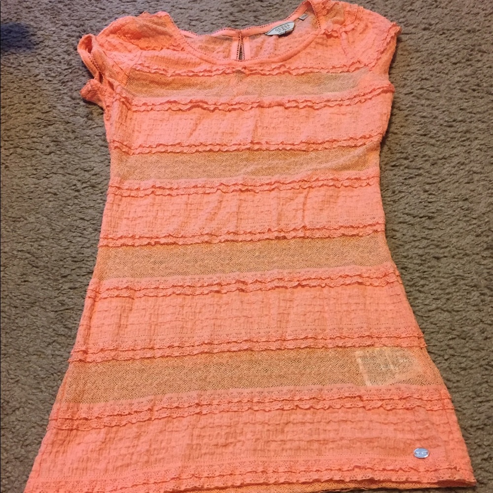 Guess “just peachy” shirt, brand new with tags.